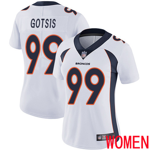 Women Denver Broncos 99 Adam Gotsis White Vapor Untouchable Limited Player Football NFL Jersey